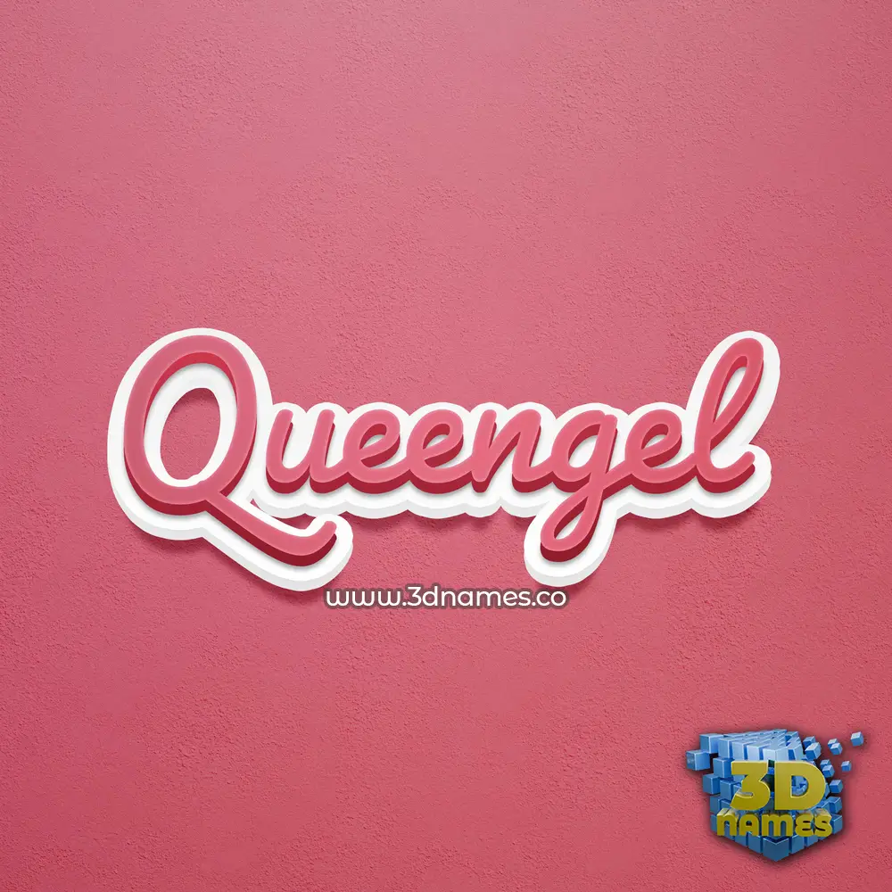 queengel in Red Scribble style - 3D name wallpaper