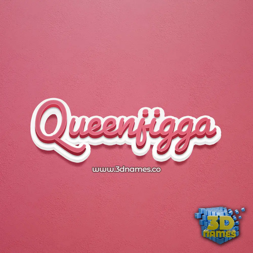 queenjigga in Red Scribble style - 3D name wallpaper
