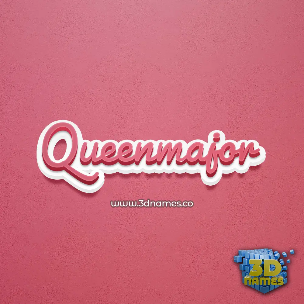 queenmajor in Red Scribble style - 3D name wallpaper
