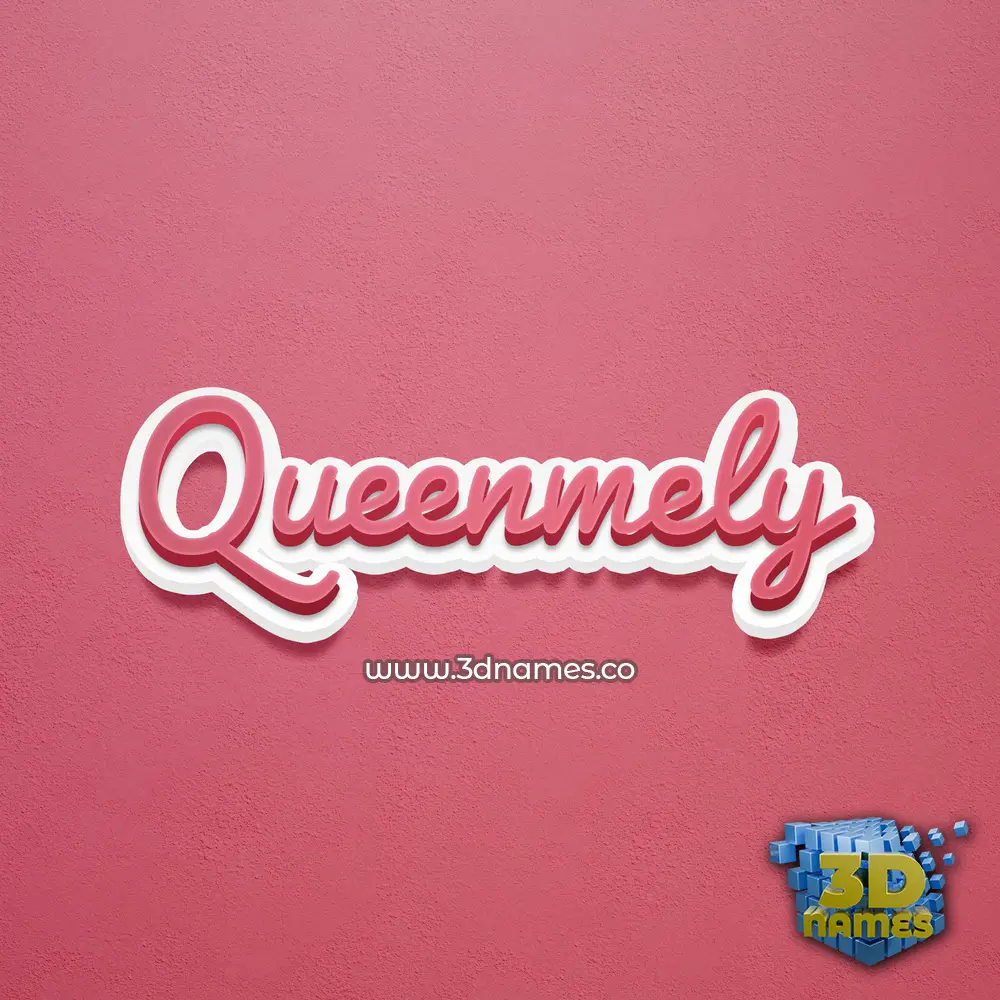 queenmely in Red Scribble style - 3D name wallpaper