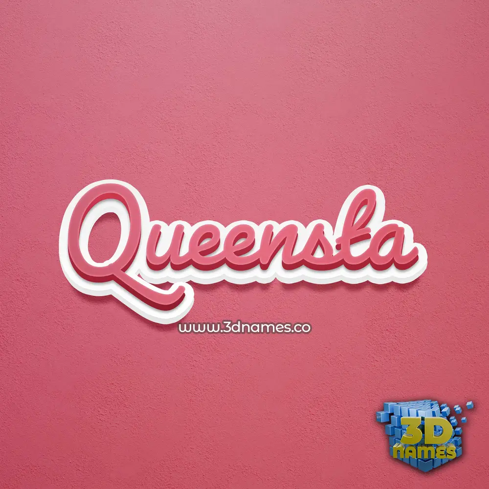 queensta in Red Scribble style - 3D name wallpaper