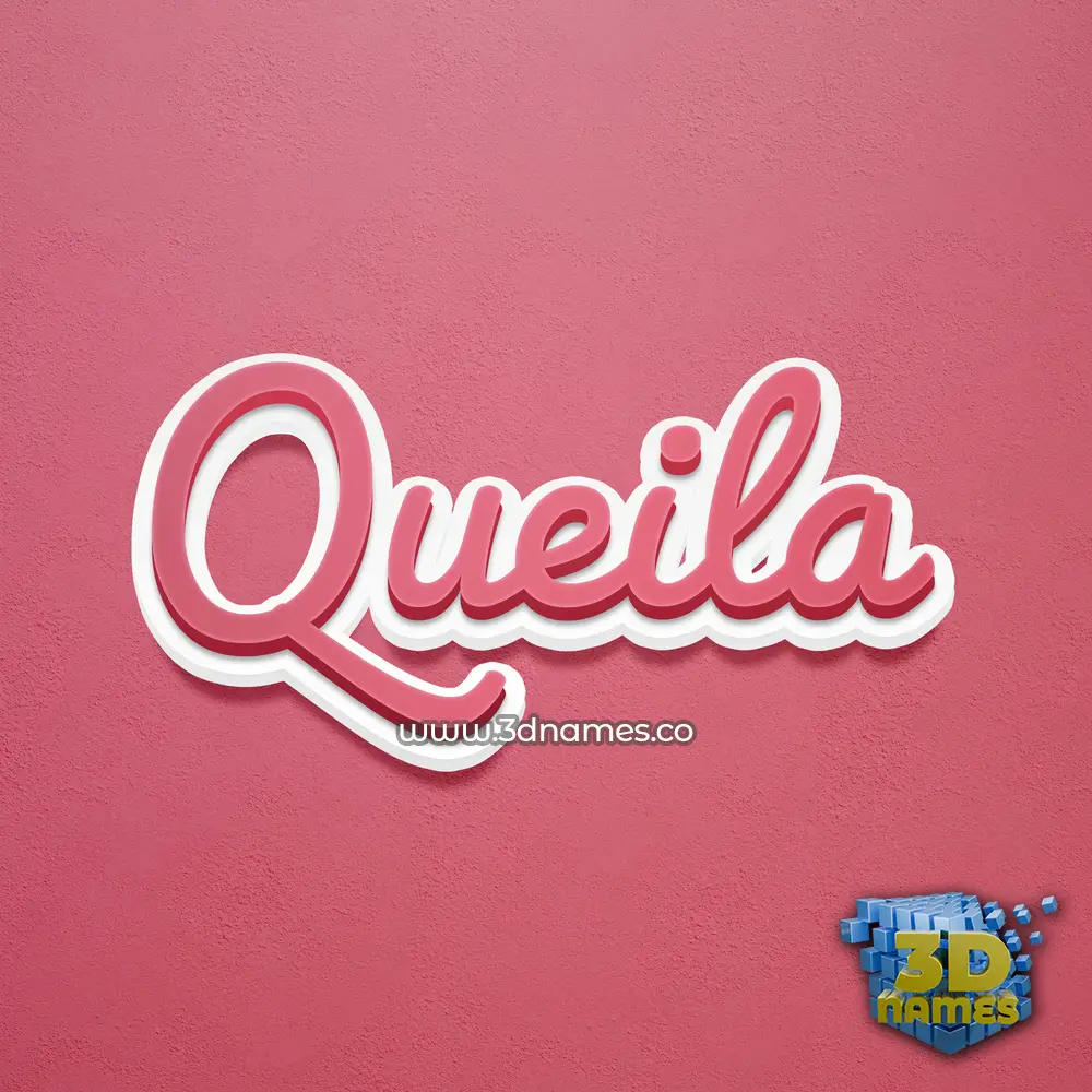 queila in Red Scribble style - 3D name wallpaper