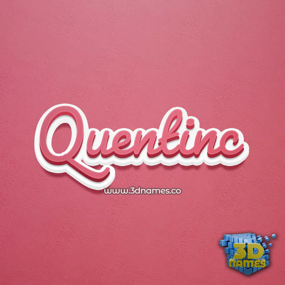 quentinc in Red Scribble style - 3D name wallpaper