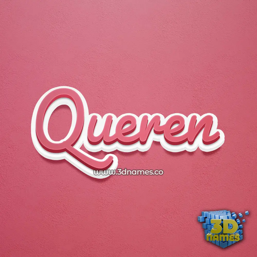 queren in Red Scribble style - 3D name wallpaper