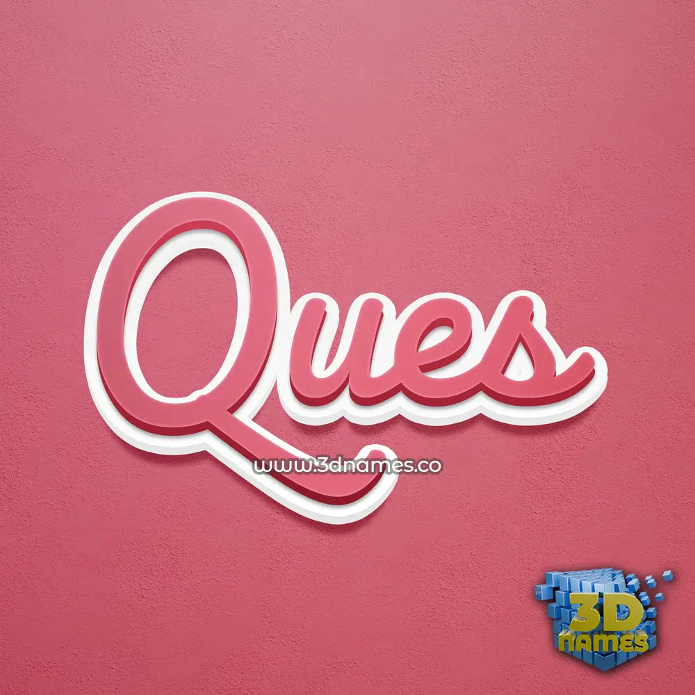 ques in Red Scribble style - 3D name wallpaper