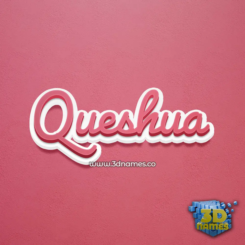 queshua in Red Scribble style - 3D name wallpaper