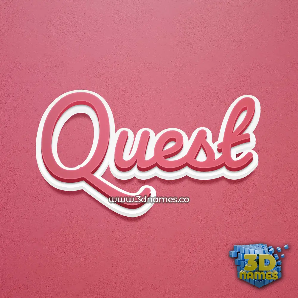 quest in Red Scribble style - 3D name wallpaper