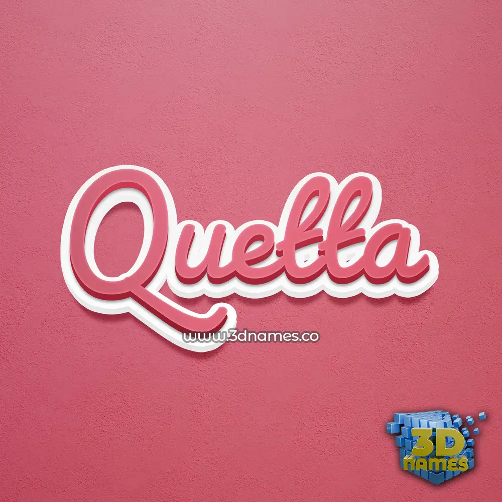 quetta in Red Scribble style - 3D name wallpaper