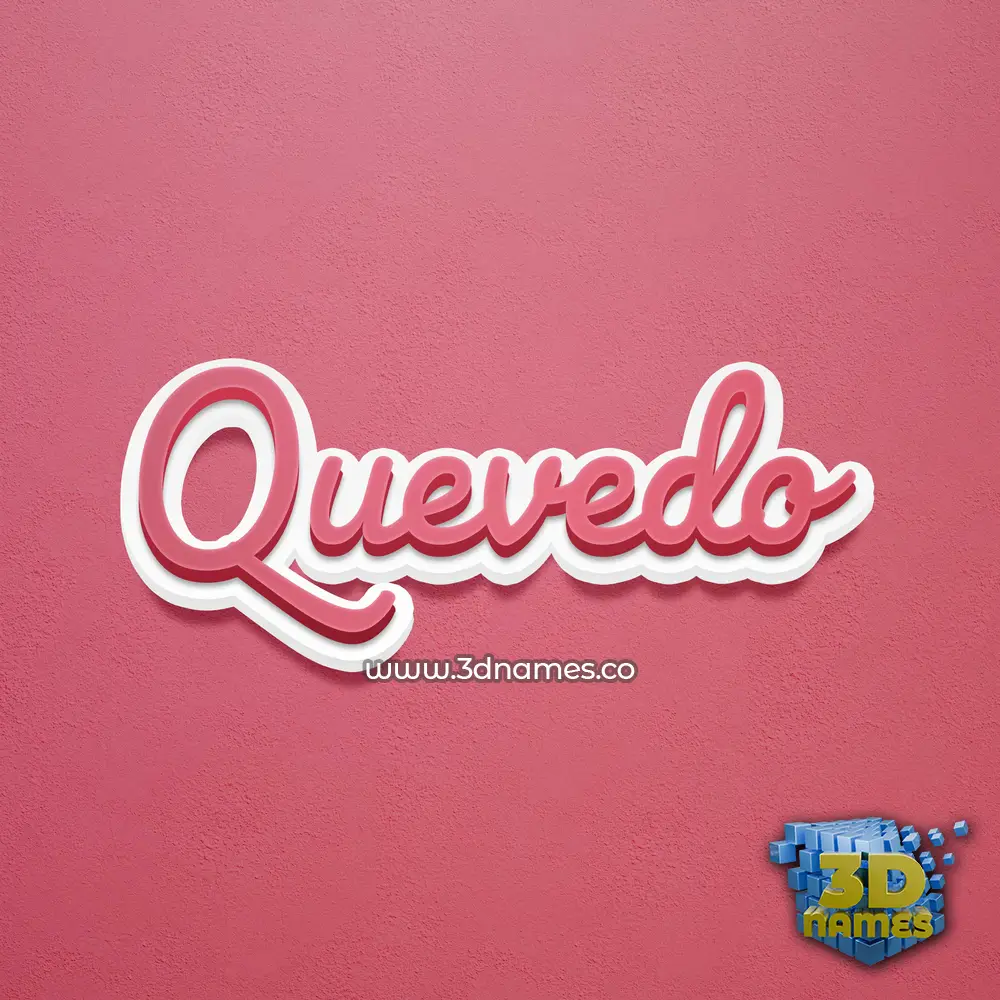 quevedo in Red Scribble style - 3D name wallpaper
