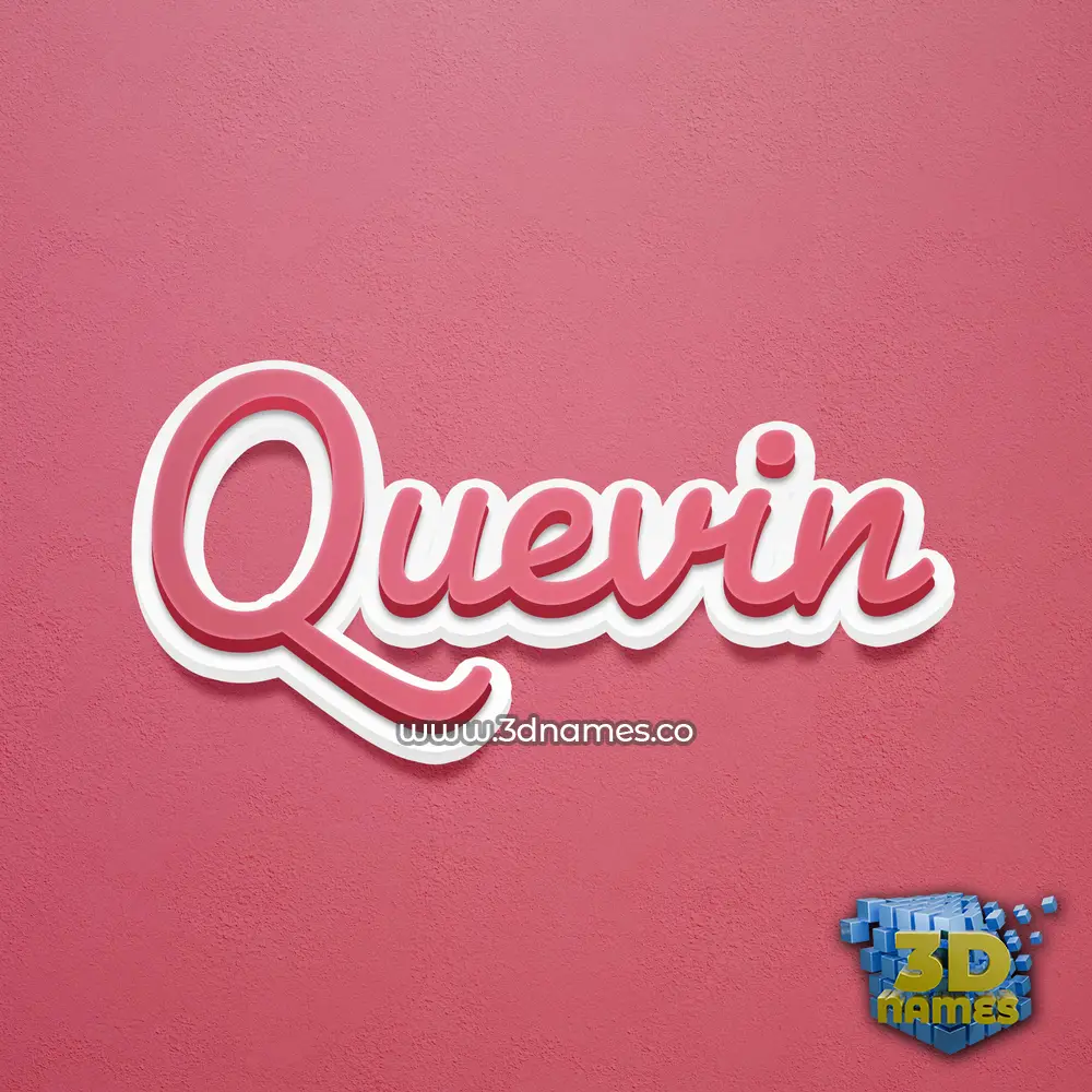 quevin in Red Scribble style - 3D name wallpaper