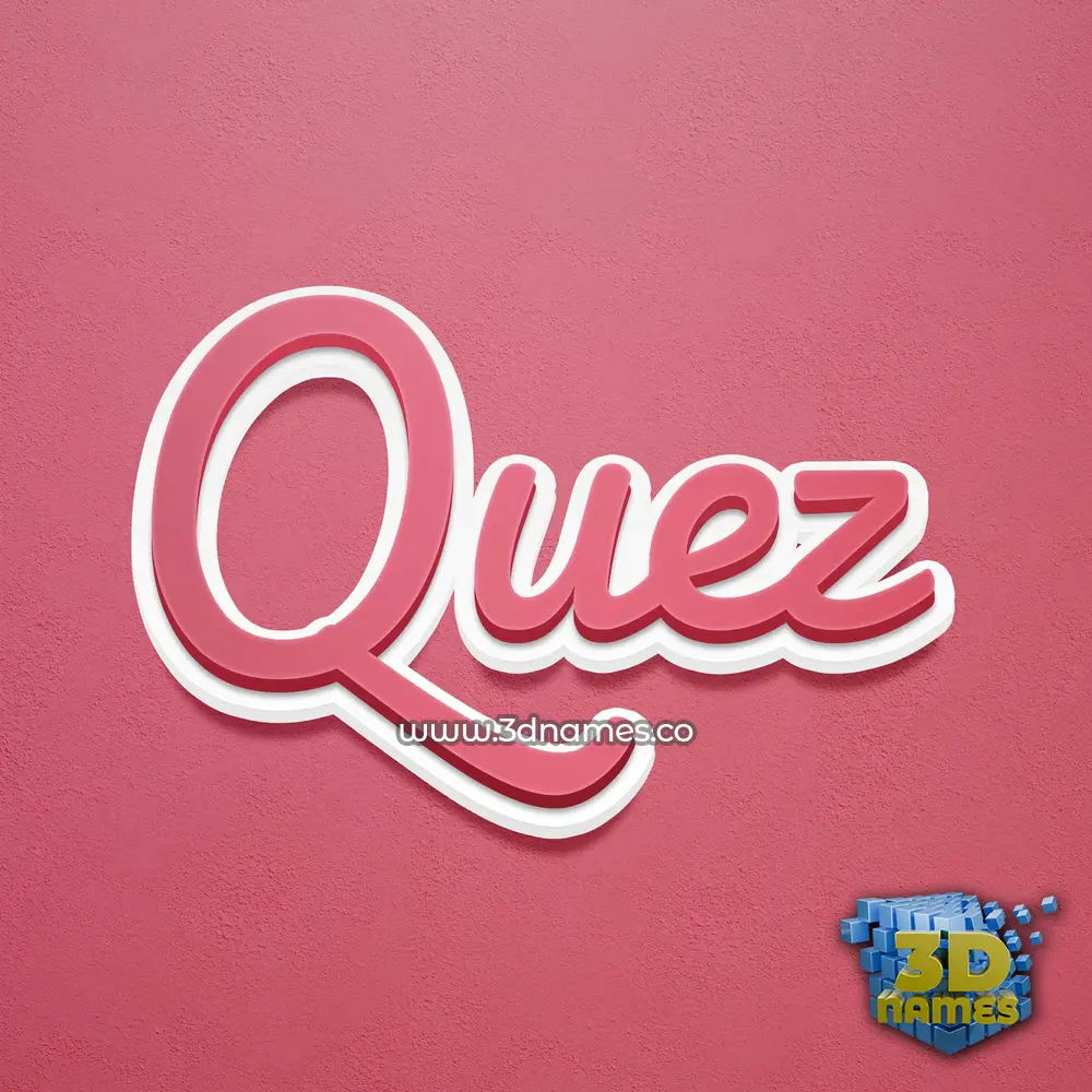 quez in Red Scribble style - 3D name wallpaper