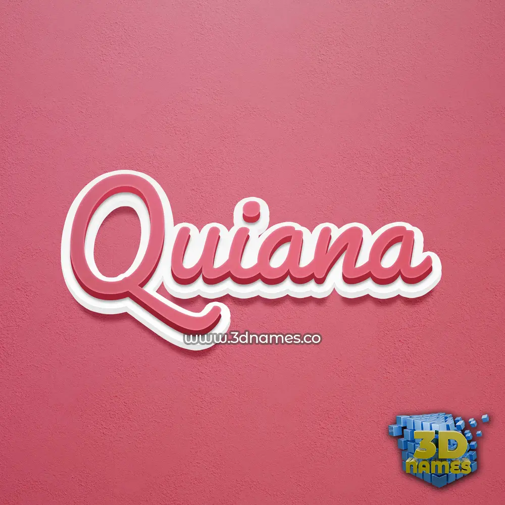 quiana in Red Scribble style - 3D name wallpaper
