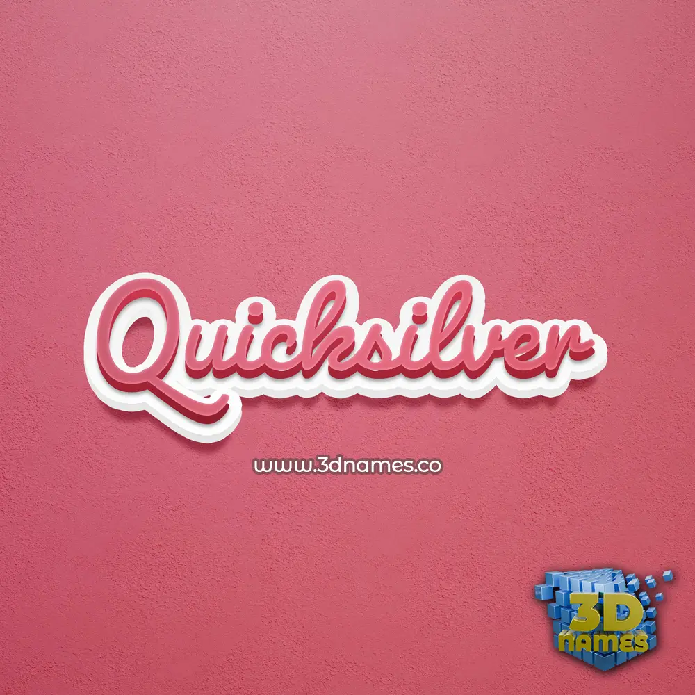 quicksilver in Red Scribble style - 3D name wallpaper