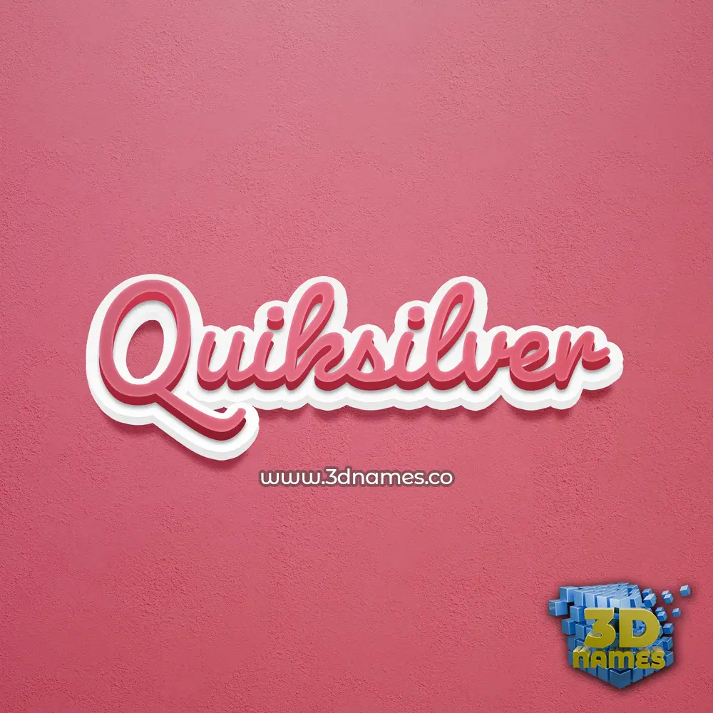 quiksilver in Red Scribble style - 3D name wallpaper