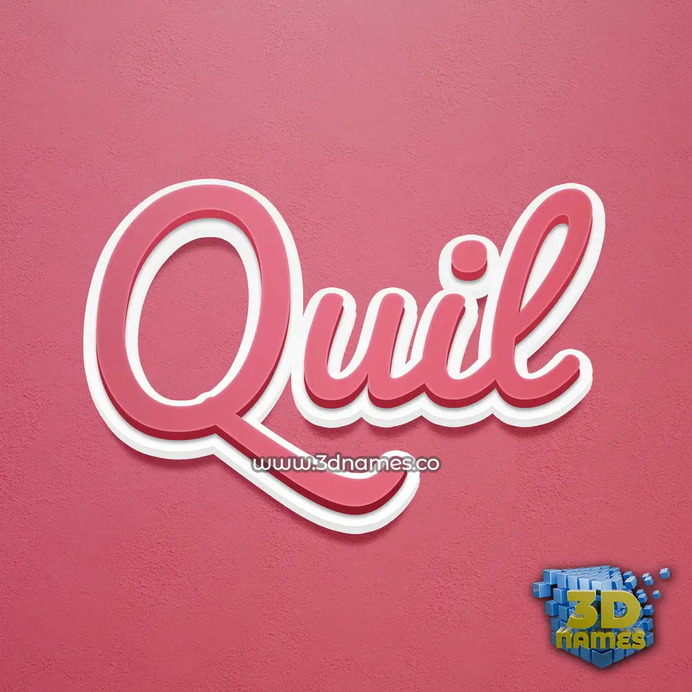 quil in Red Scribble style - 3D name wallpaper