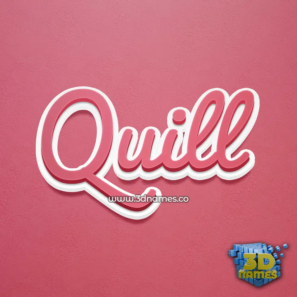 quill in Red Scribble style - 3D name wallpaper
