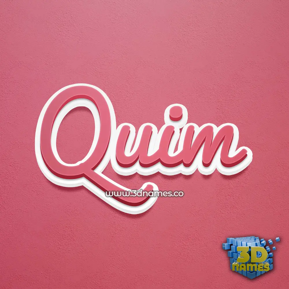 quim in Red Scribble style - 3D name wallpaper