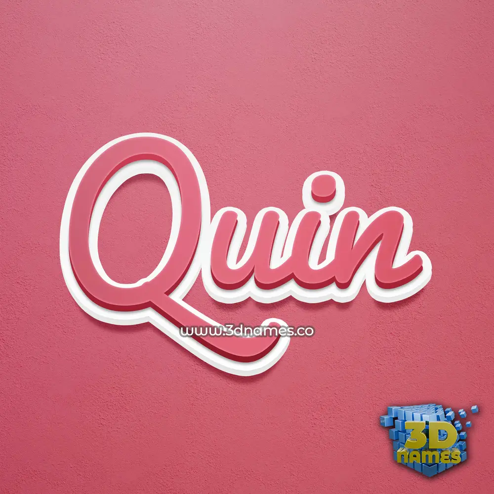 quin in Red Scribble style - 3D name wallpaper