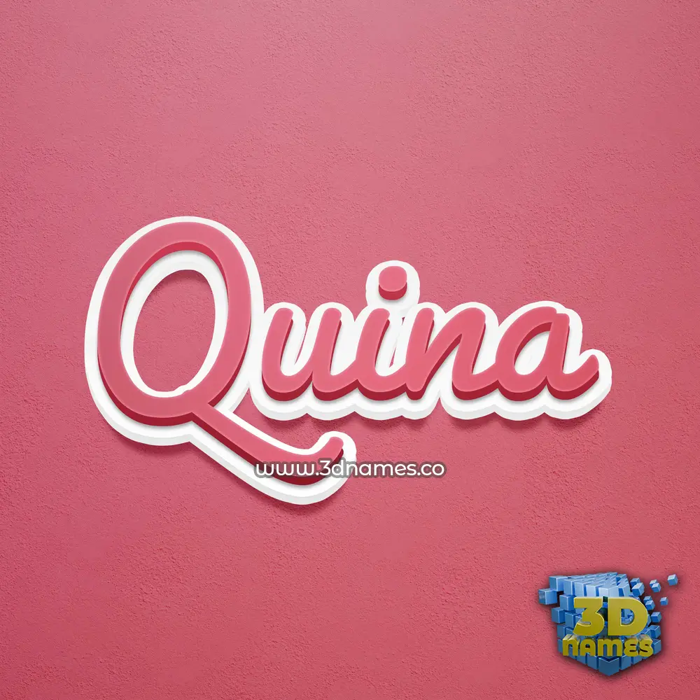 quina in Red Scribble style - 3D name wallpaper
