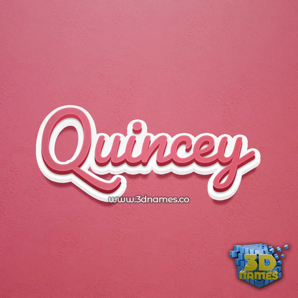 quincey in Red Scribble style - 3D name wallpaper