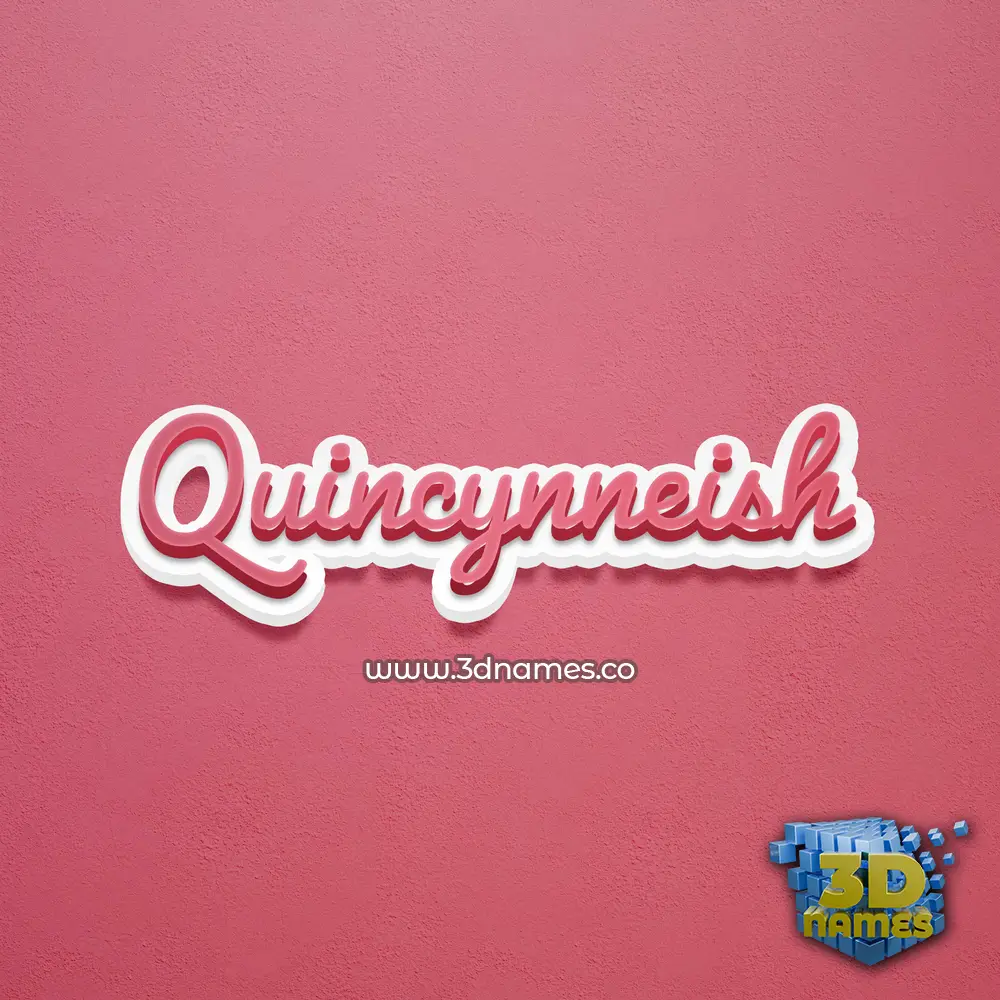 quincynneish in Red Scribble style - 3D name wallpaper