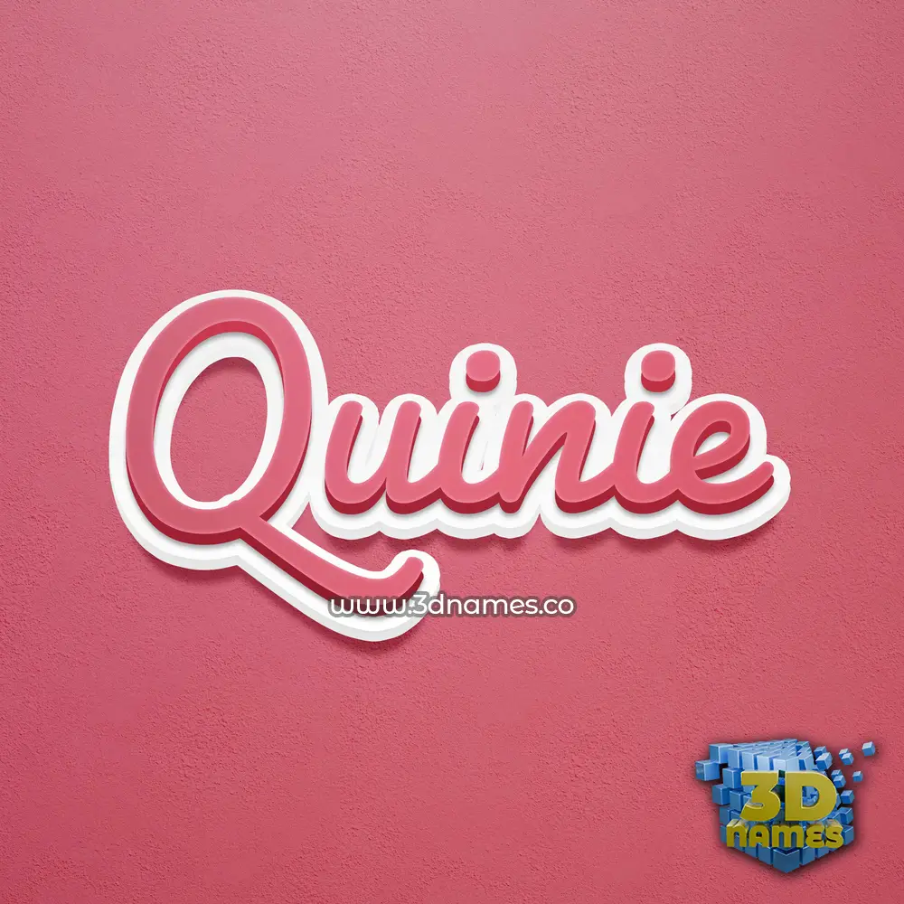 quinie in Red Scribble style - 3D name wallpaper