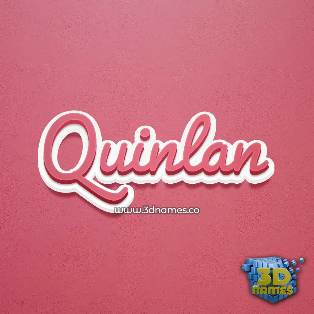 quinlan in Red Scribble style - 3D name wallpaper