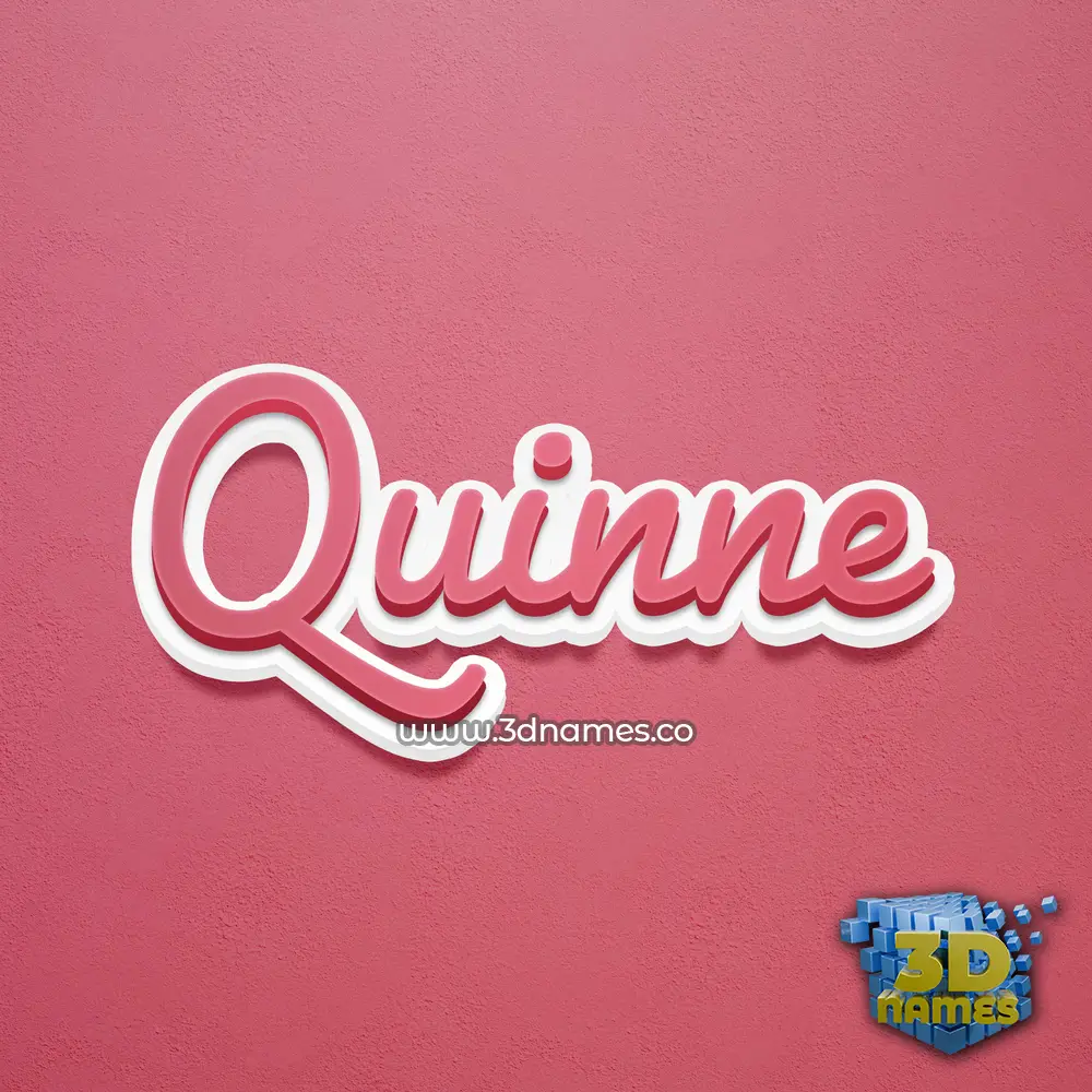 quinne in Red Scribble style - 3D name wallpaper