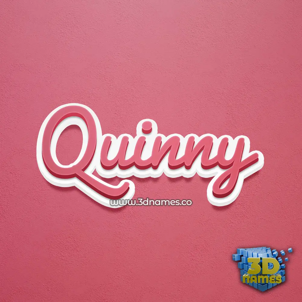 quinny in Red Scribble style - 3D name wallpaper