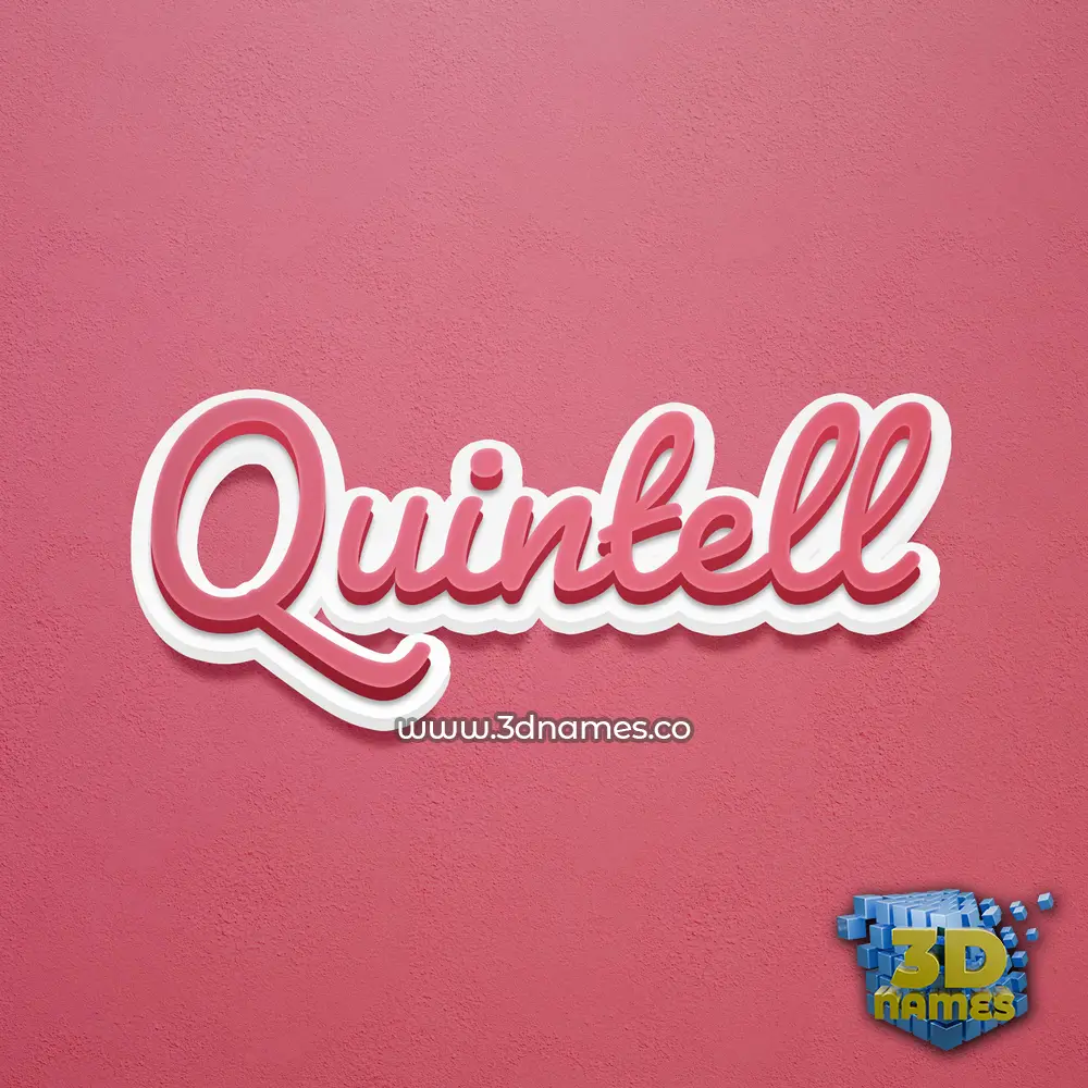 quintell in Red Scribble style - 3D name wallpaper