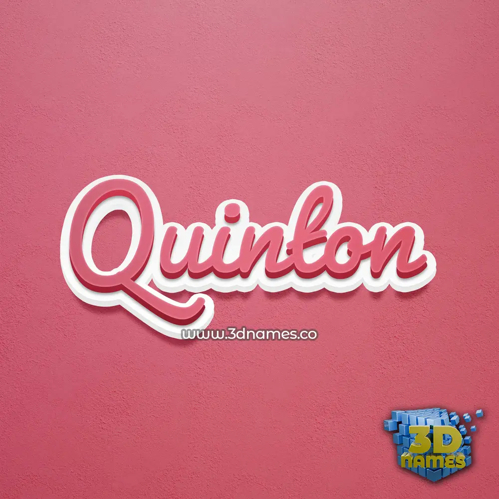 quinton in Red Scribble style - 3D name wallpaper
