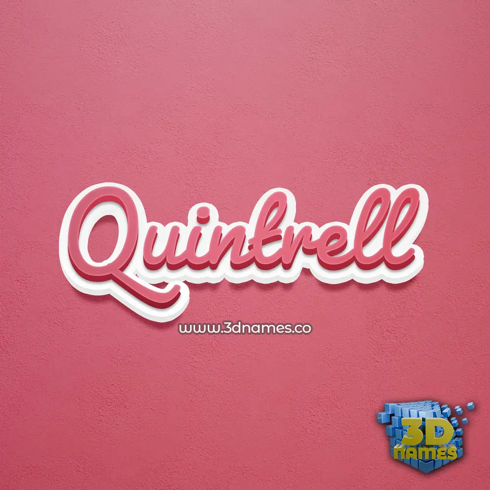 quintrell in Red Scribble style - 3D name wallpaper