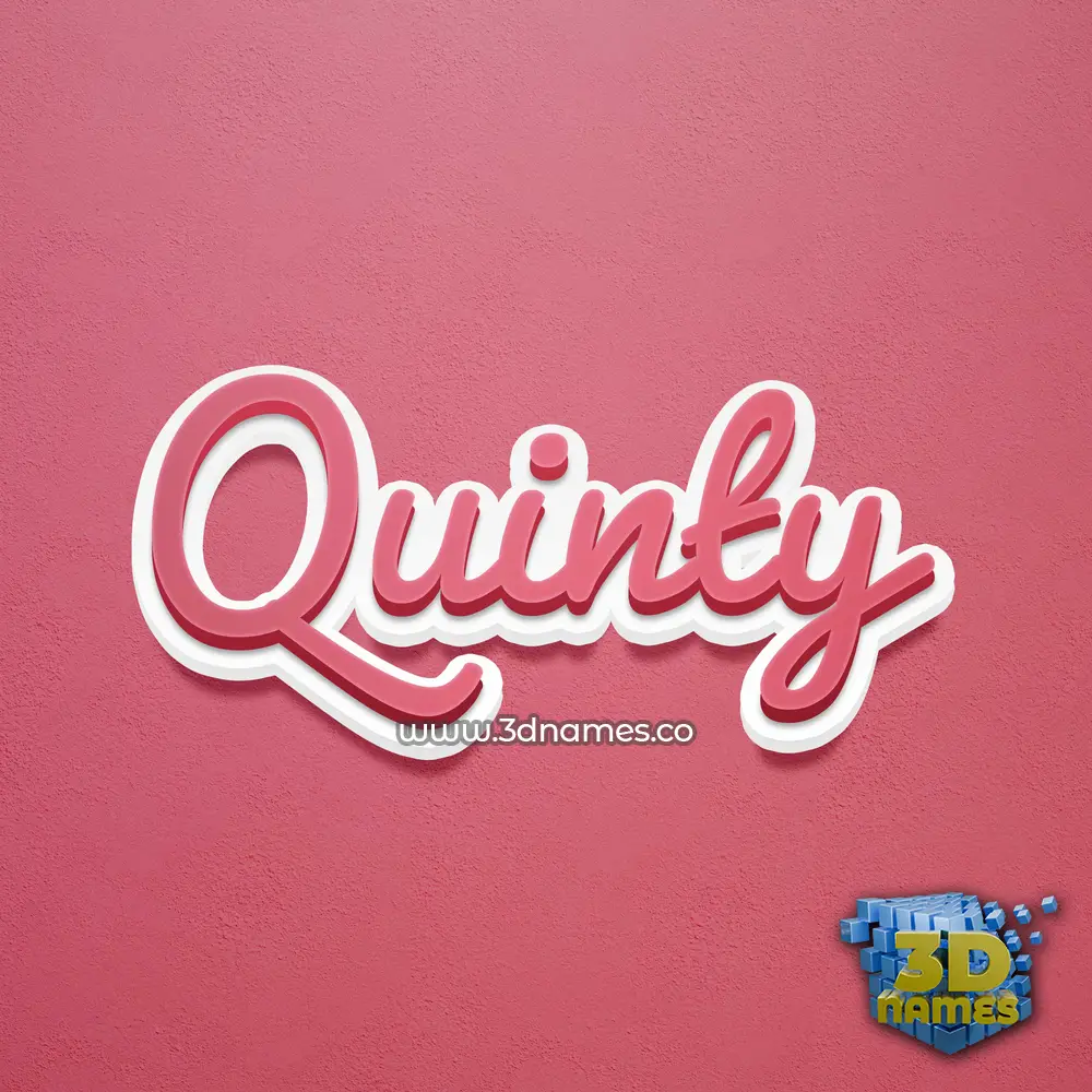 quinty in Red Scribble style - 3D name wallpaper