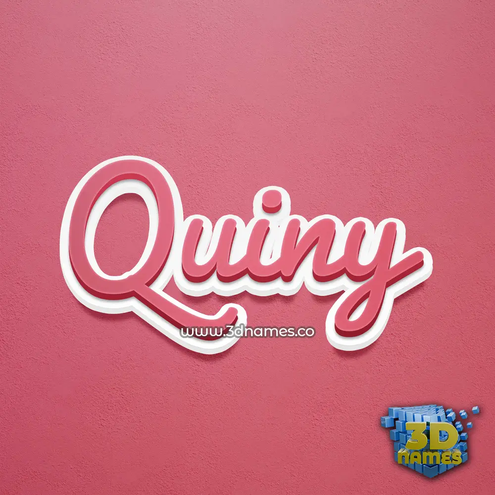 quiny in Red Scribble style - 3D name wallpaper