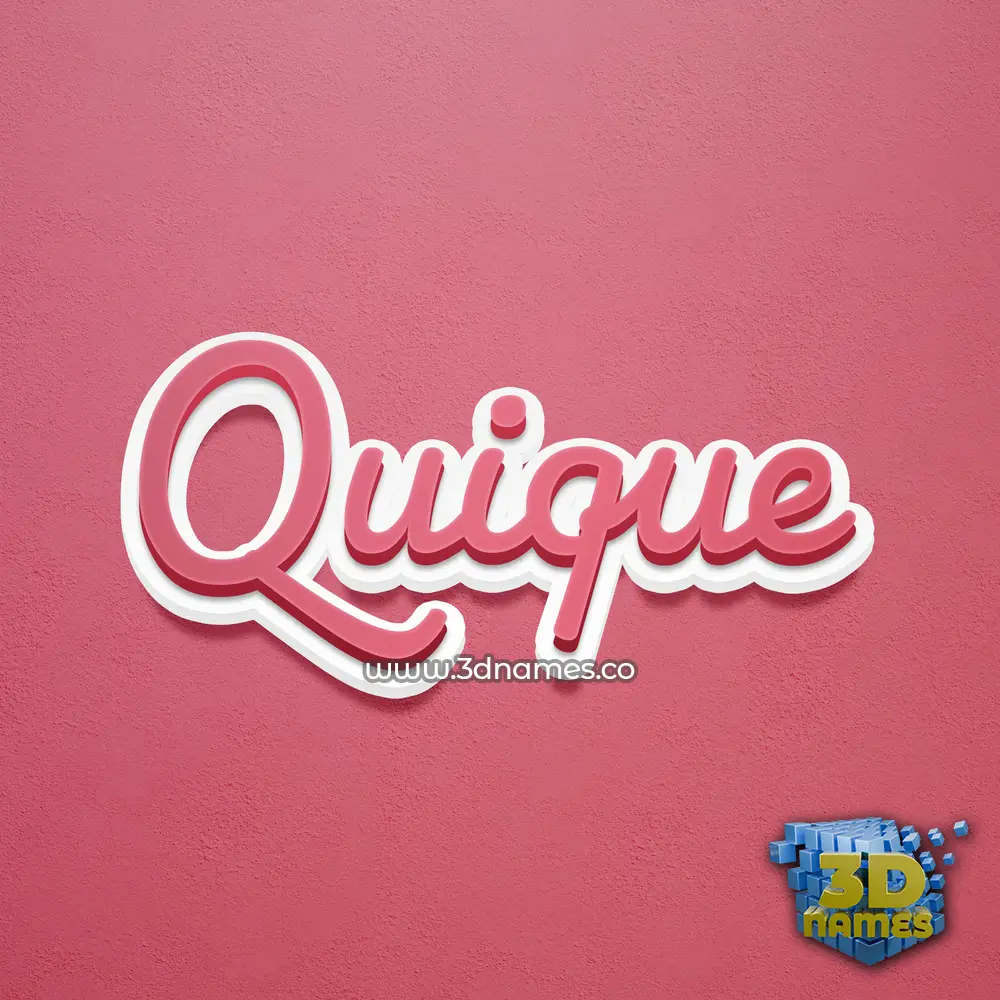 quique in Red Scribble style - 3D name wallpaper