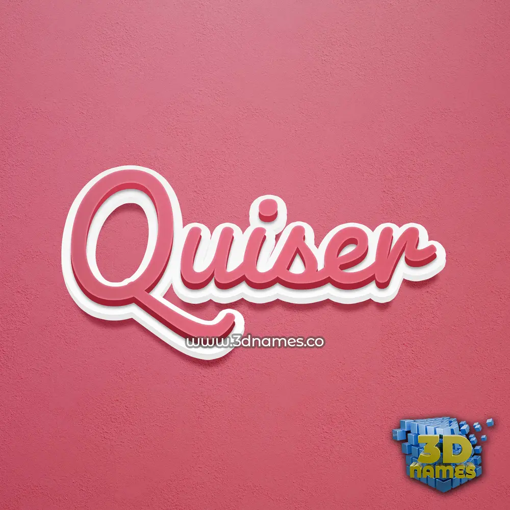 quiser in Red Scribble style - 3D name wallpaper