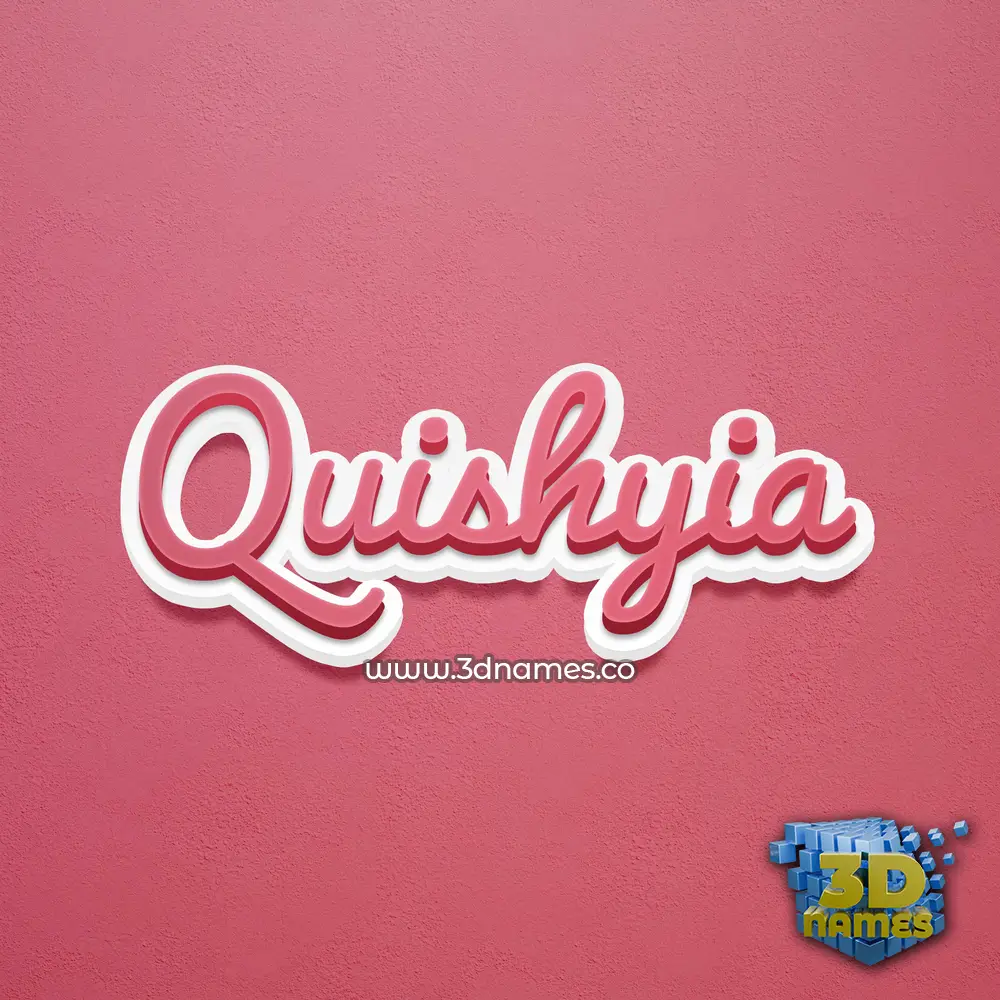 quishyia in Red Scribble style - 3D name wallpaper