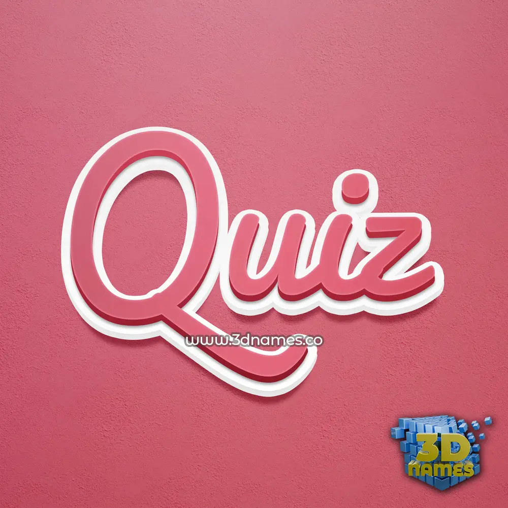 quiz in Red Scribble style - 3D name wallpaper