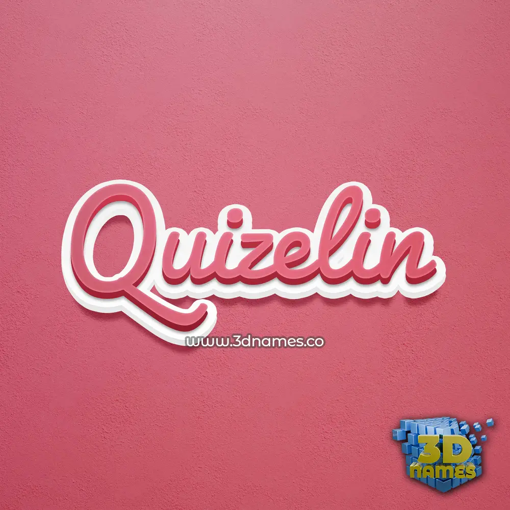 quizelin in Red Scribble style - 3D name wallpaper