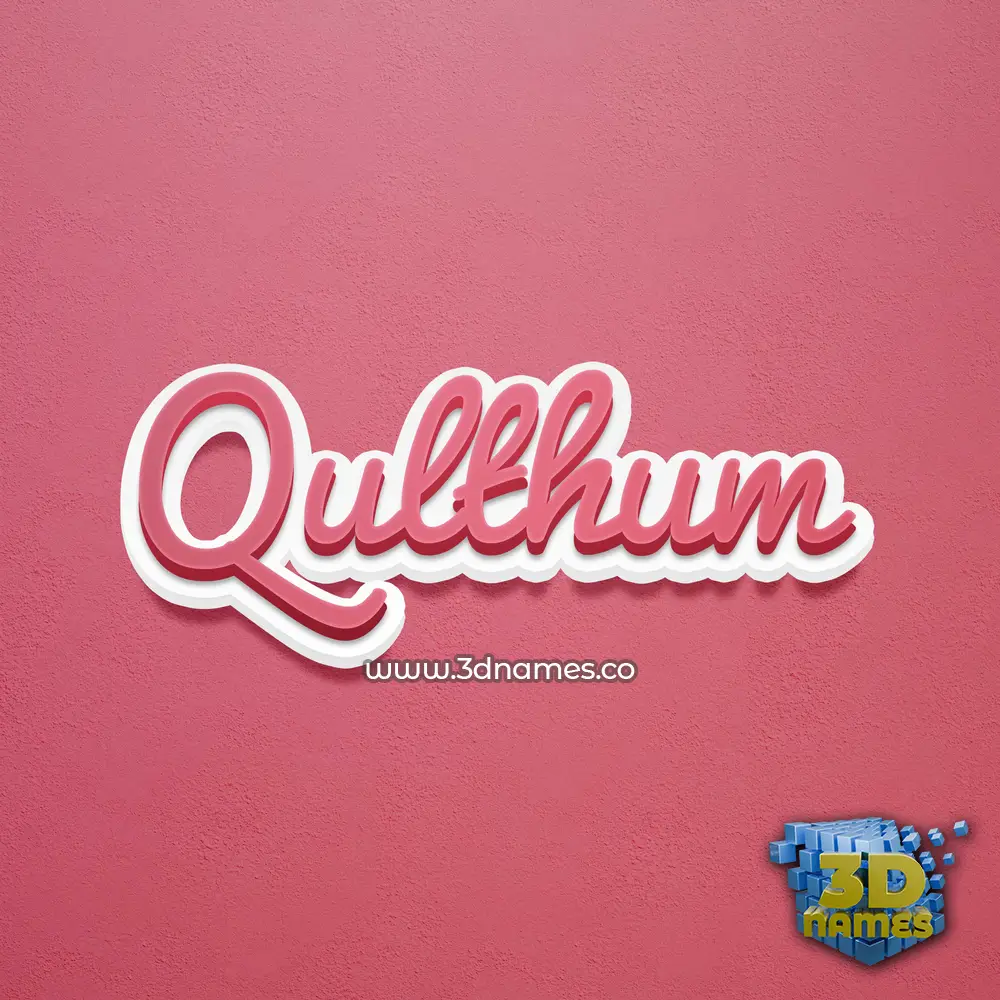 qulthum in Red Scribble style - 3D name wallpaper