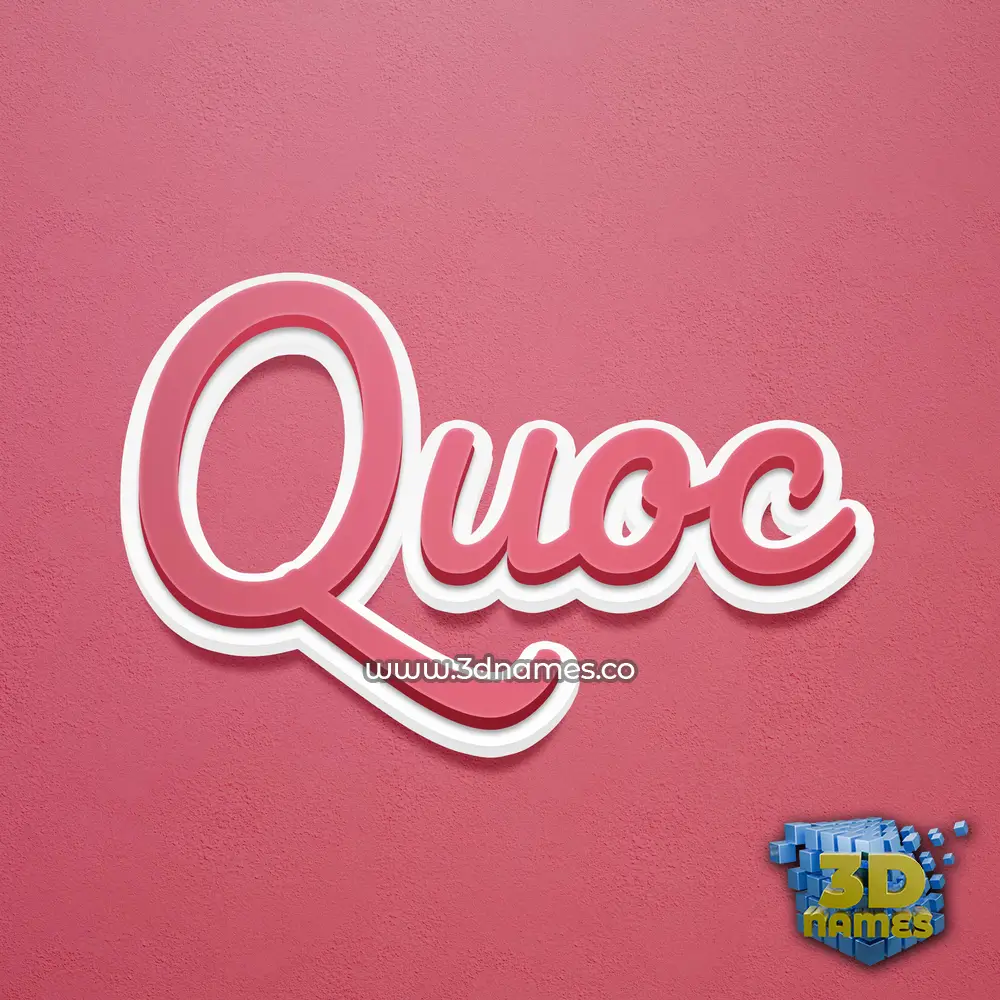quoc in Red Scribble style - 3D name wallpaper
