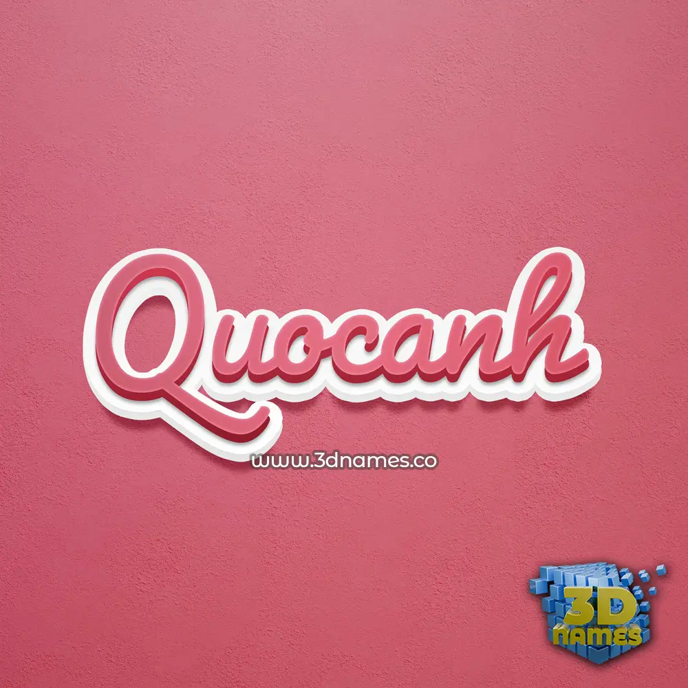 quocanh in Red Scribble style - 3D name wallpaper