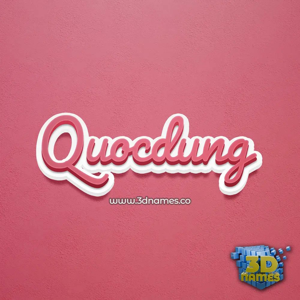 quocdung in Red Scribble style - 3D name wallpaper