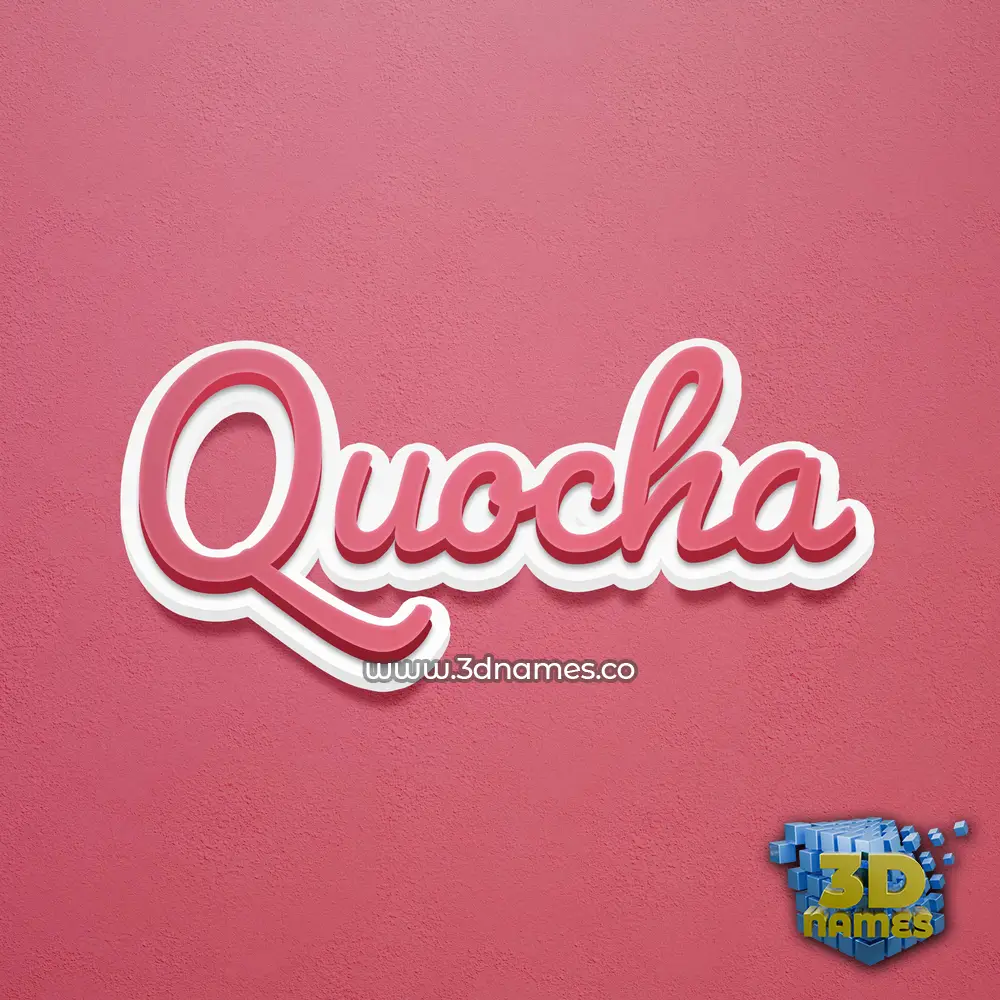 quocha in Red Scribble style - 3D name wallpaper