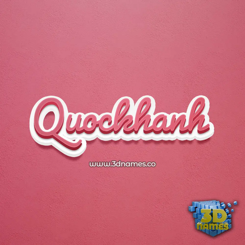quockhanh in Red Scribble style - 3D name wallpaper