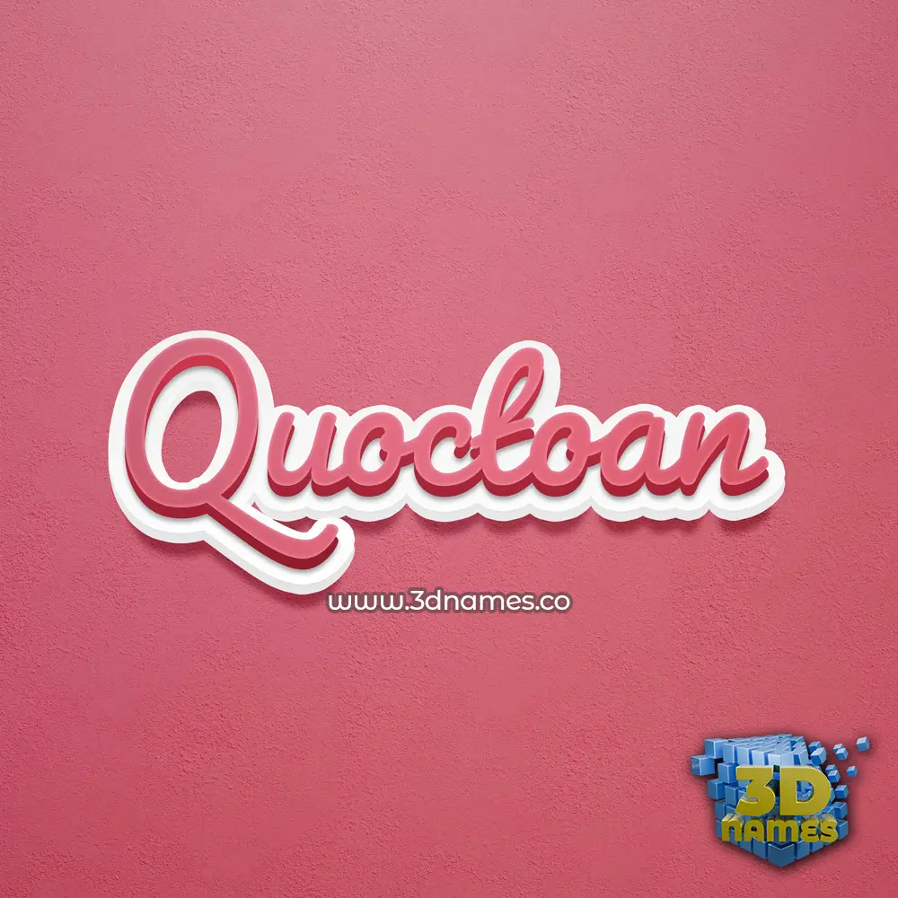 quoctoan in Red Scribble style - 3D name wallpaper