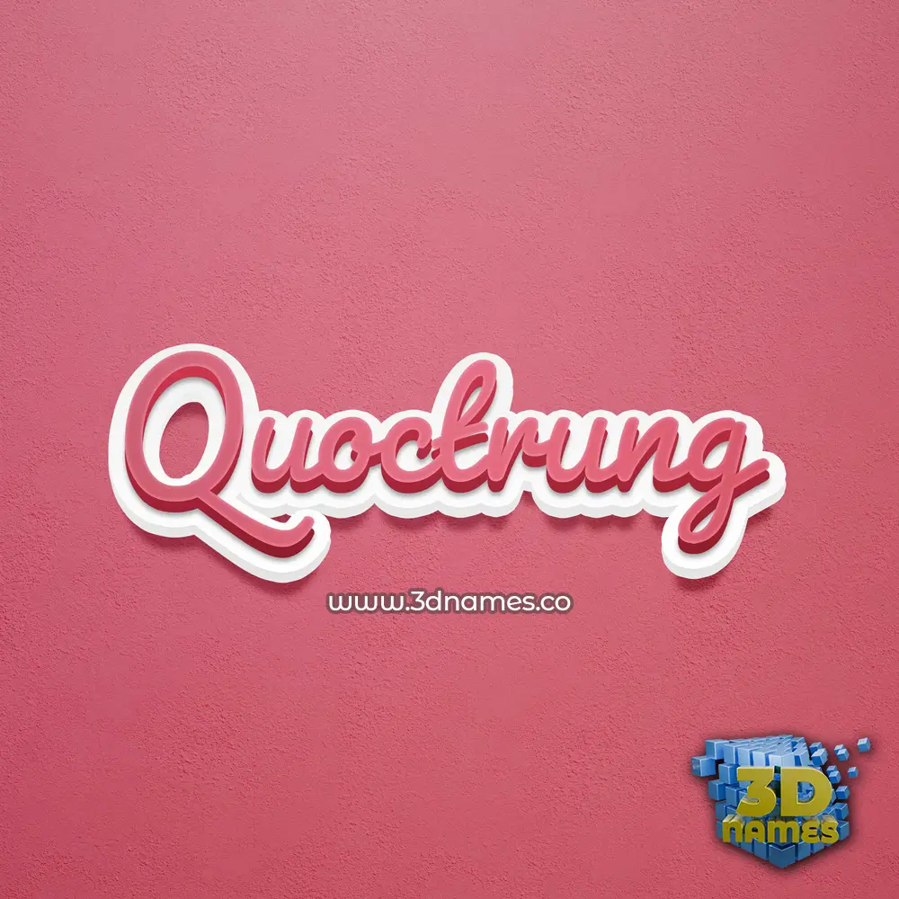 quoctrung in Red Scribble style - 3D name wallpaper