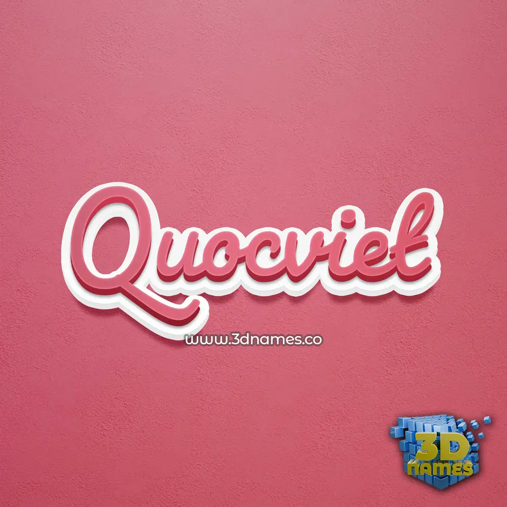 quocviet in Red Scribble style - 3D name wallpaper