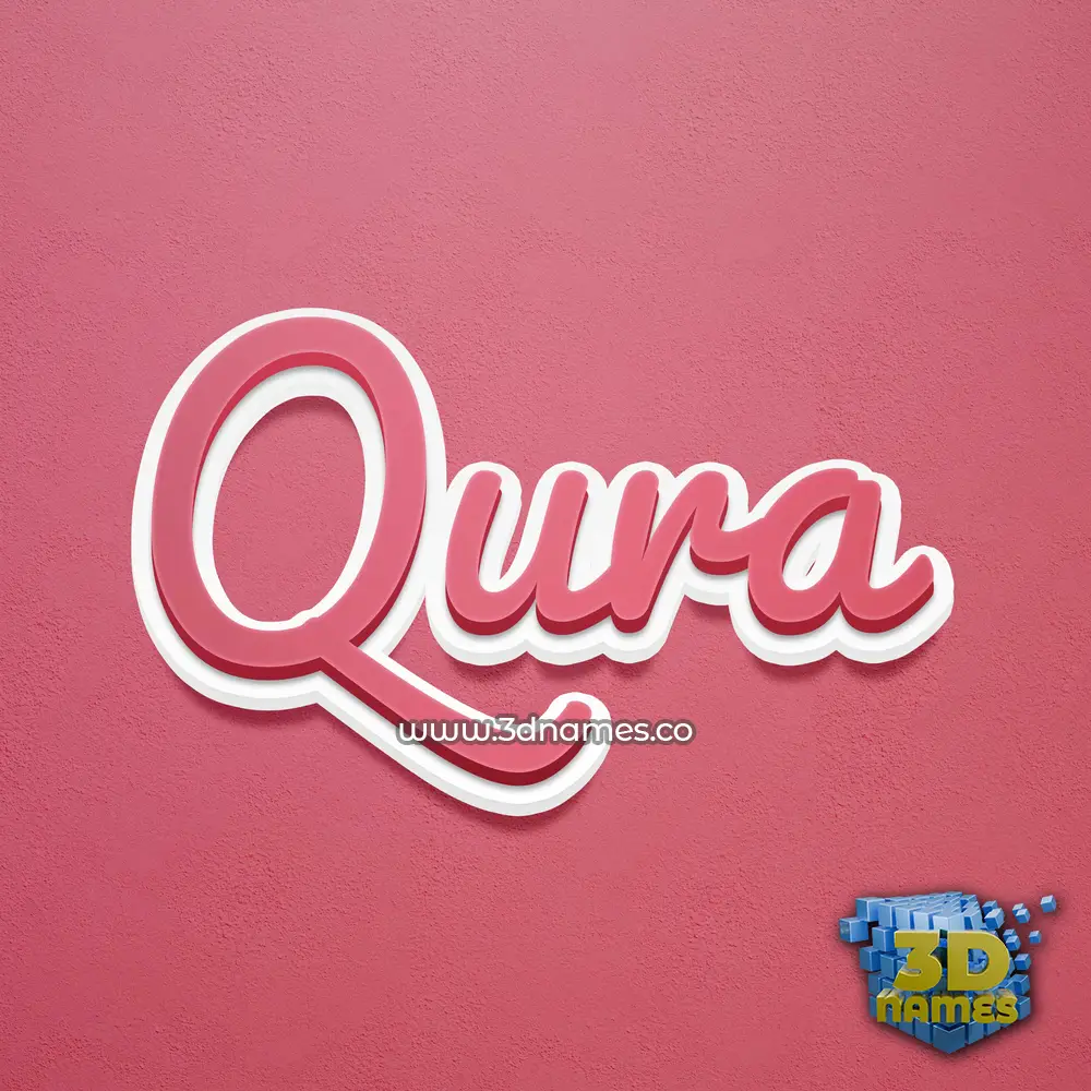 qura in Red Scribble style - 3D name wallpaper