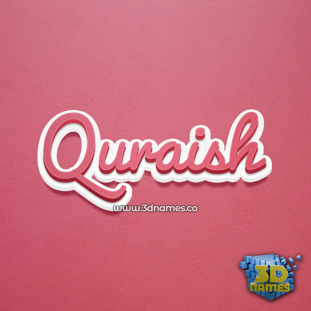 quraish in Red Scribble style - 3D name wallpaper